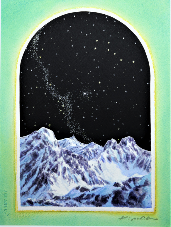 巡る星座と槍ヶ岳　　　　　北アルプス　槍穂高　春山残雪期　登山　自然　星座 5枚目の画像