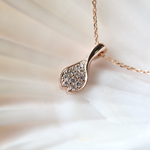 18Kパールネックレス（メレダイヤ2石付） 女性へのプレゼント K18YG アコヤ真珠×ダイヤ・ルビー ネックレス