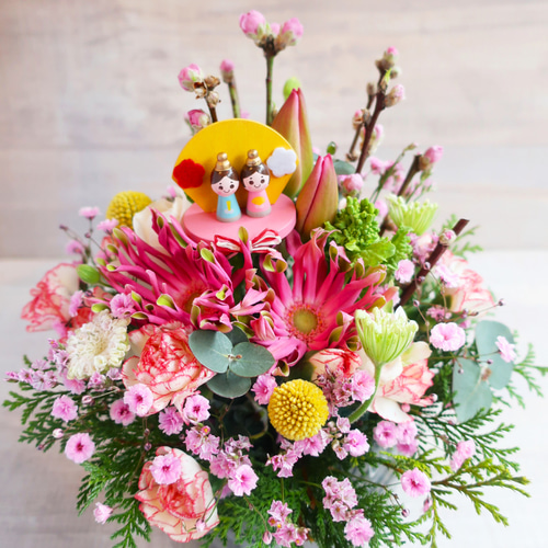 生花】 ひな祭り＆桃の節句 フラワーアレンジメント リース 花職人工房