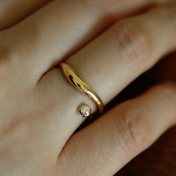 K10〉island diamond 10金ダイヤモンドリング 0.069ct 指輪
