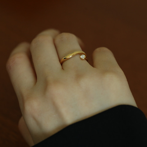 K10〉island diamond 10金ダイヤモンドリング 0.069ct 指輪