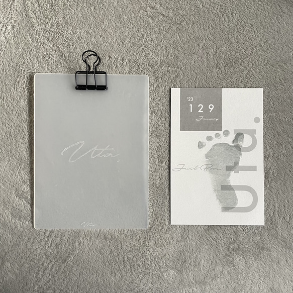 クリップボード　マンスリーカード　マンスリーボード　台紙　土台　手形アート　足形アート　手形　足形　ベビー　月齢カード 5枚目の画像