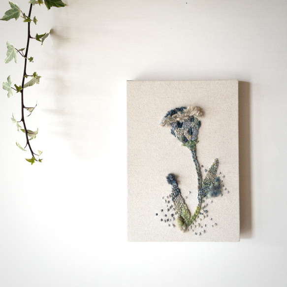 [獨一無二的項目] 刺繡面料面板 [Flower,b.] 第1張的照片