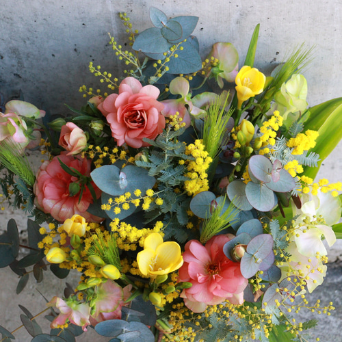 花生け ㉞春のおまかせブーケ 生花切花（生花】春の花のお任せ花束