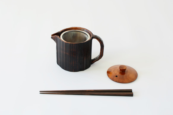 木の小さなティーポット｜富山県の庄川挽物（ひきもの）木地 3枚目の画像