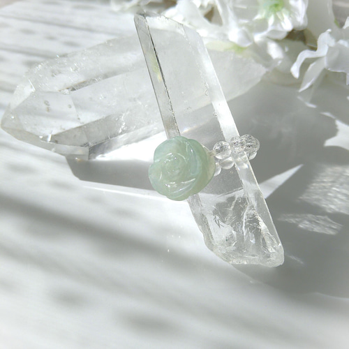 指輪 リング 花びら 本翡翠 氷ヒスイ フリーサイズ 誕生日プレゼント