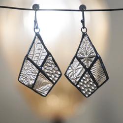 14KGF ビーズフリンジピアス（ライトブルー&ブラック） ピアス