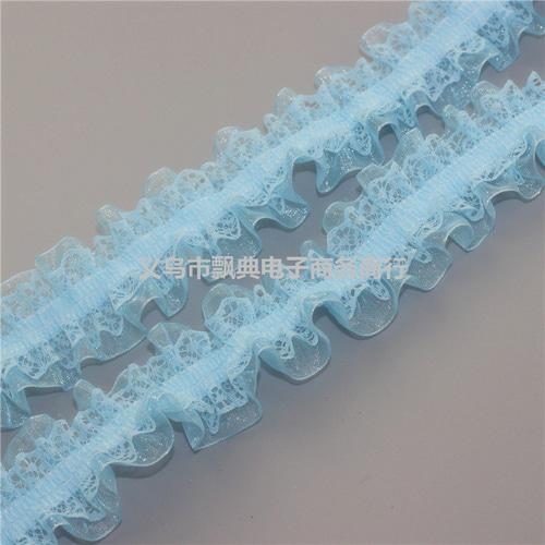 オーガンジー、レース重ねギャザーリボン☆ リボン・テープ バンメイド