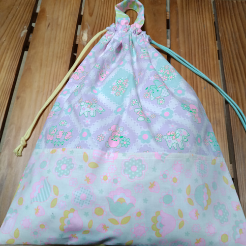 37×30 入園入学準備 体育着袋 お着替え袋 巾着袋 女の子 ゆめ