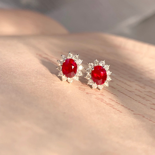 ルビーリングネックレスピアス3点セットk18 指輪・リング パール大好き  