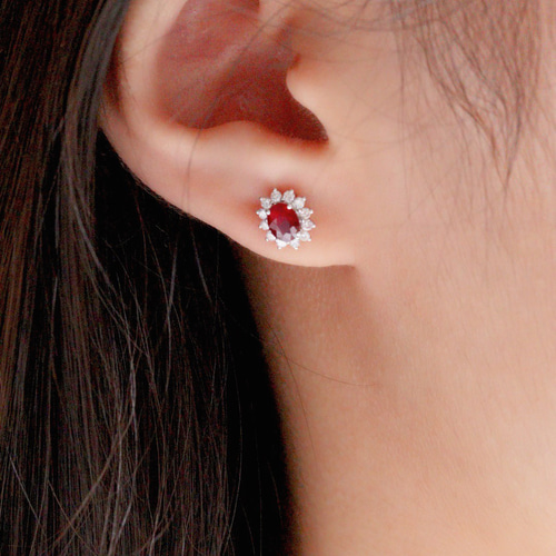 ルビーリングネックレスピアス3点セットk18 指輪・リング パール大好き  