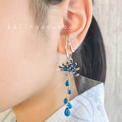 スワロフスキー3連スター☆イヤーカフ/イヤークリップ(片耳用) グレー