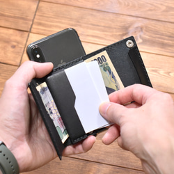 7-12 智慧型手機錢包，無需折疊即可存放鈔票 智慧型手機肩撐 3 色義大利皮革 [客製化] 第4張的照片