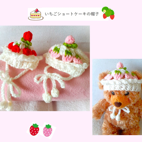 可愛いいちごニット帽 ペット服・アクセサリー RATA 通販