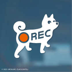 柴犬「REC」ステッカー 2枚目の画像