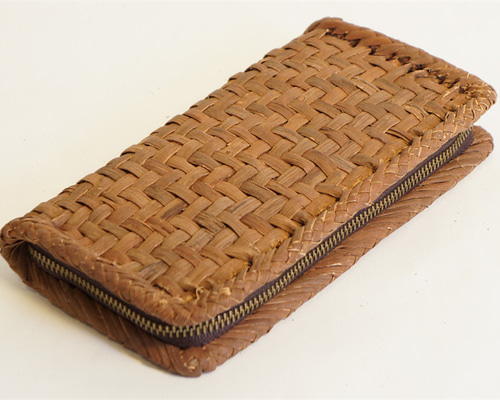 長財布　山葡萄 かごバッグ 網代編み 籠 牛革 財布 かご バッグ 66e531bf9e919190268ba8422bbc30
