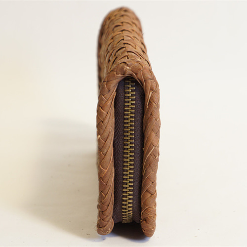 長財布 山葡萄 かごバッグ 網代編み 籠 牛革 財布 かご バッグ 長財布