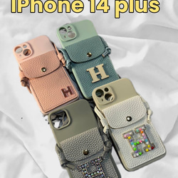 イニシャルデコ iPhone14Plus ショルダーケース 1枚目の画像