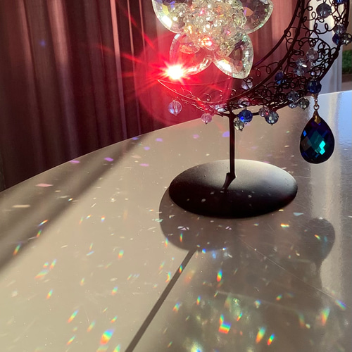 碧い月と神秘的な五芒星サクラメントフラワーの水晶結界サン