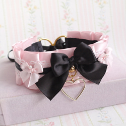 珍珠 愛心   粉紅色 黑色  蕾絲  蝴蝶結  項鍊 Choker Necklace 第4張的照片