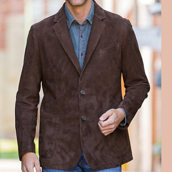 スエードレザー2つボタンジャケット Suede Leather 2 Button Blazer