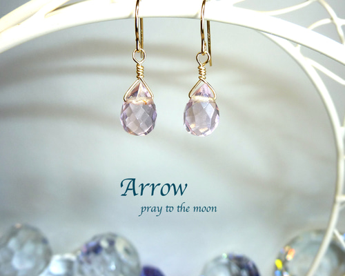 みっちゃん❤️ フローライトスクロールカービング　14kgf ピアス みっちゃん❤️ フローライトスクロールカービング 14kgf ピアス