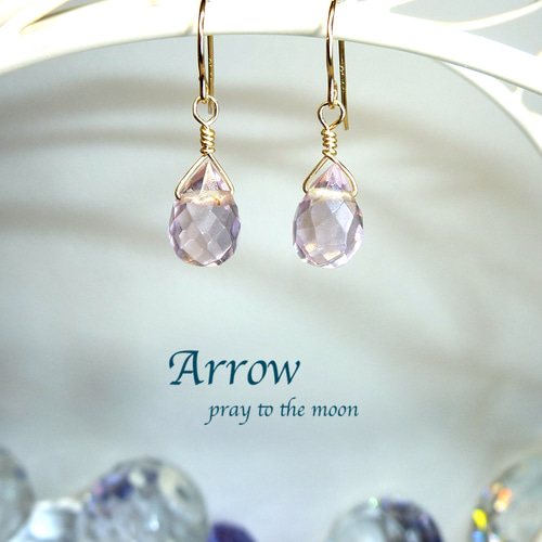 希少石＊魅力を引き出す＊ピンクフローライトピアス＊14kgf