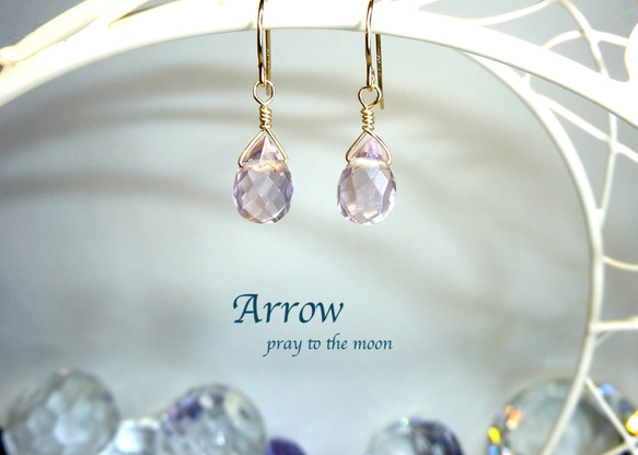 希少石＊魅力を引き出す＊ピンクフローライトピアス＊14kgf ピアス