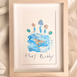 波の絵 シーグラスアート 誕生日 その他アート flow 通販