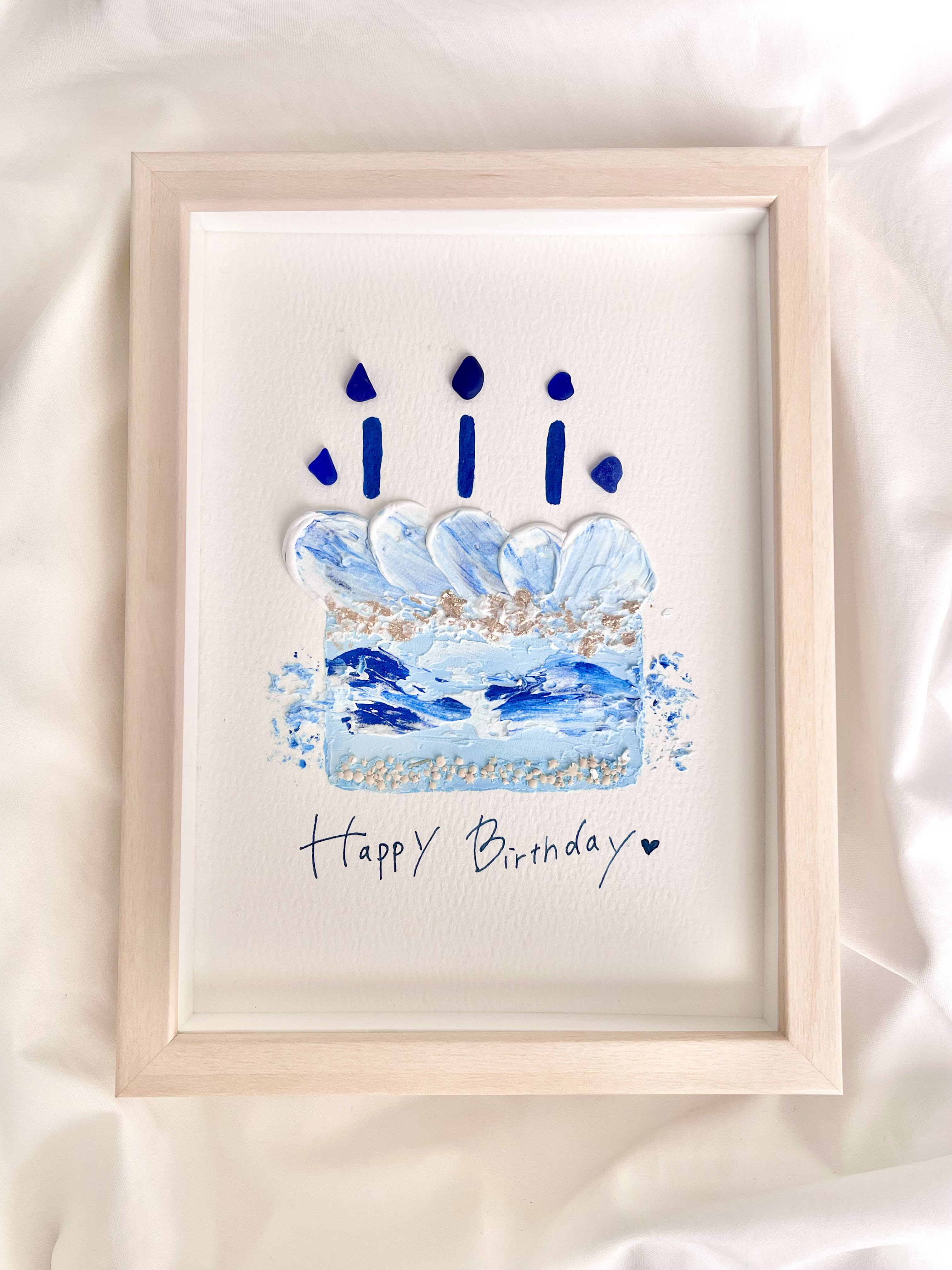 海の絵 シーグラスアート happy birthday その他アート flow