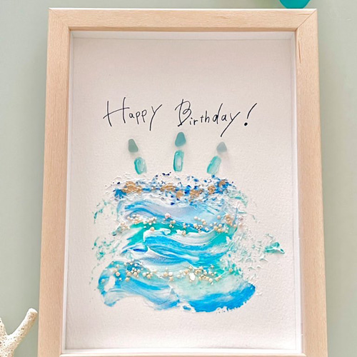 海の絵 シーグラスアート 誕生日ギフト その他アート flow 通販