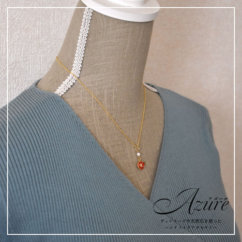 限定お値下げ♪S&A グリーンアンバー☆葉モチーフ ネックレスチャーム 万博 ミラークリスタル・ゴールド】ラッキーチャームネックレス