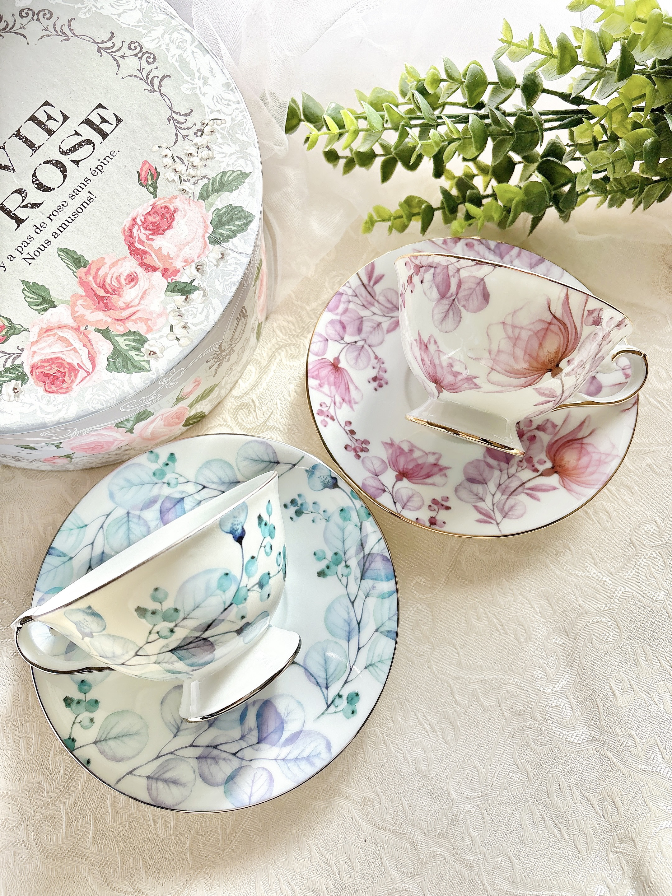 フラワーリース誓いと願い　ティートリオ・ブルー&ピンク