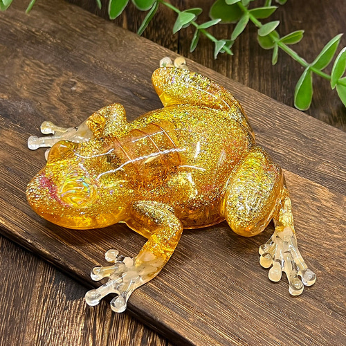 かえるオルゴナイト BIGサイズ シトリン アラゴナイト その他置物 毘殊  