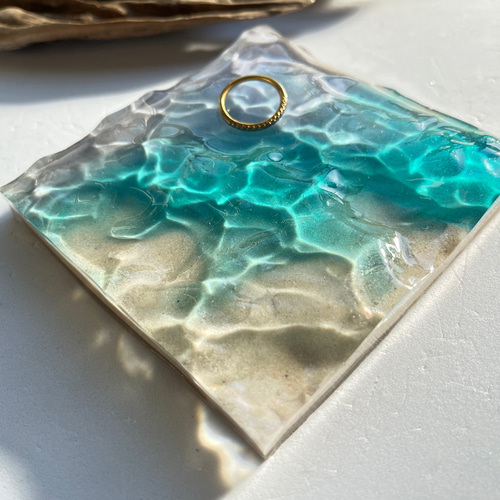 レジンアート 水面トレー アクセサリー置き ペーパーウェイト