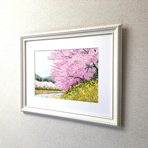 河津桜」透明水彩画 原画 風景画 額縁付 A4サイズ 絵画 Oni 通販 河津桜」透明水彩画 原画 風景画 額縁付 A4サイズ 絵画 Oni 通販
