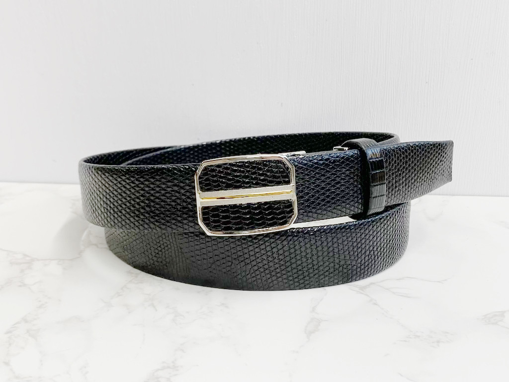 日本製　リザード　本無双　袋縫　トカゲ革　３０mm巾　真鍮磨き上げ金具　上質　ベルト　エキゾチックレザー