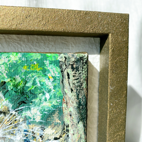 絵画 原画 猫の絵 アートパネル 油絵風 現代アート ハンドメイド 掛け