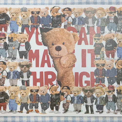 デザインペーパー A4 くま（大集合）10枚 その他雑貨 PEKE