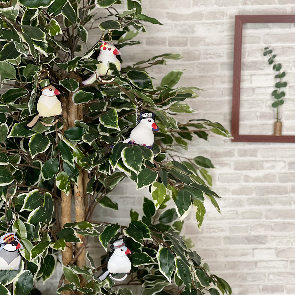 3WAYバッグチャーム/文鳥(白文鳥)