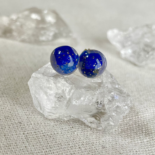 星空ピアス/イヤリング＊ラピスラズリ・タンザナイト＊金沢箔(金箔