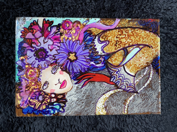 現代アート　ガラス絵　異国趣味 ガラス絵