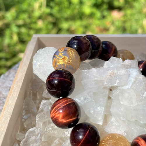 ◇チャンスを呼び寄せるお守り◇レッドタイガーアイ ルチルクォーツ