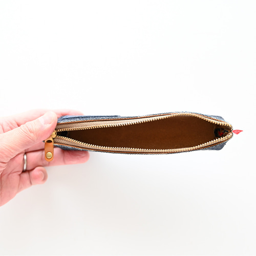 デニム ペンケース 【 BIG JOHN × メンズかもめ 】 革 レザー 筆箱