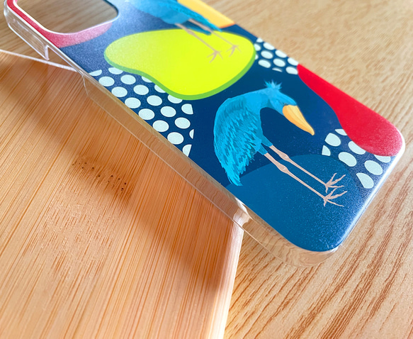 ハシビロコウのiPhoneケース【受注製作】ハードケース Android対応 スマホケース 名入れ 鳥 プレゼント 雑貨 4枚目の画像