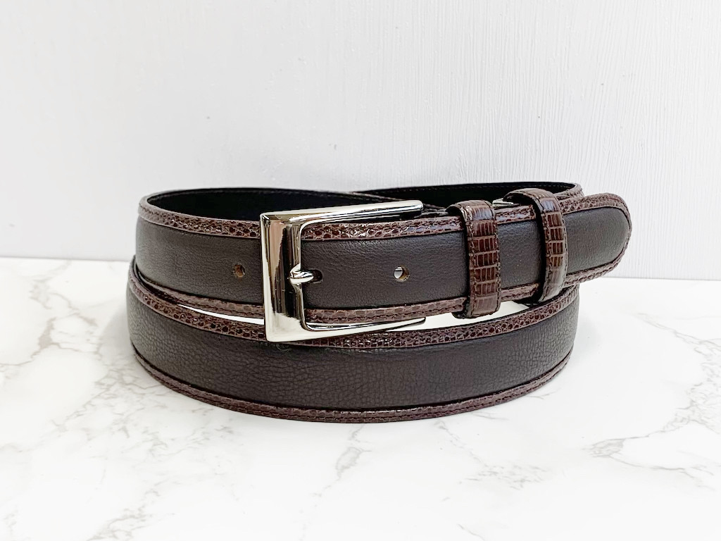 日本製　リザード　上質　ベルト　トカゲ革　牛革　エキゾチックレザー