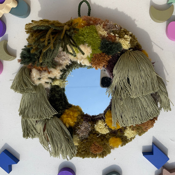 もち 壁掛け・アレンジ Nohara 』タフティングミラー パンチニードル プレゼント 韓国雑貨