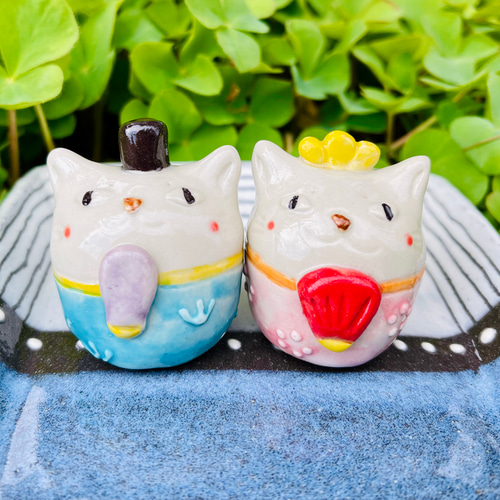 ねこのお雛様 猫のおひなさま 2023（手作り陶器のひな人形） その他置物 716zakka