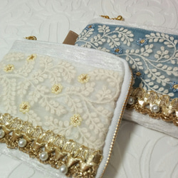 【】インド刺繍リボンのキーケースマルチポーチ♡ 2枚目の画像