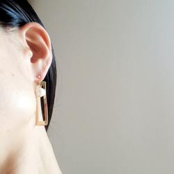 シックで上品な夏の淡水パールピアス～k14gf　peal×gold earrings  ～ 3枚目の画像